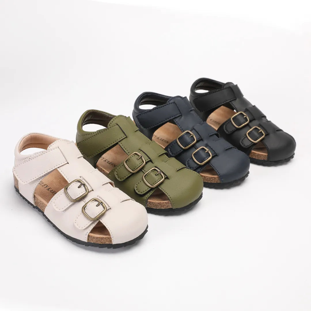 Shoes for Boys Latest Europe Design Children's Soft Leather Sandals Trendy Kids Boutique Closed-toe Cork Sandal